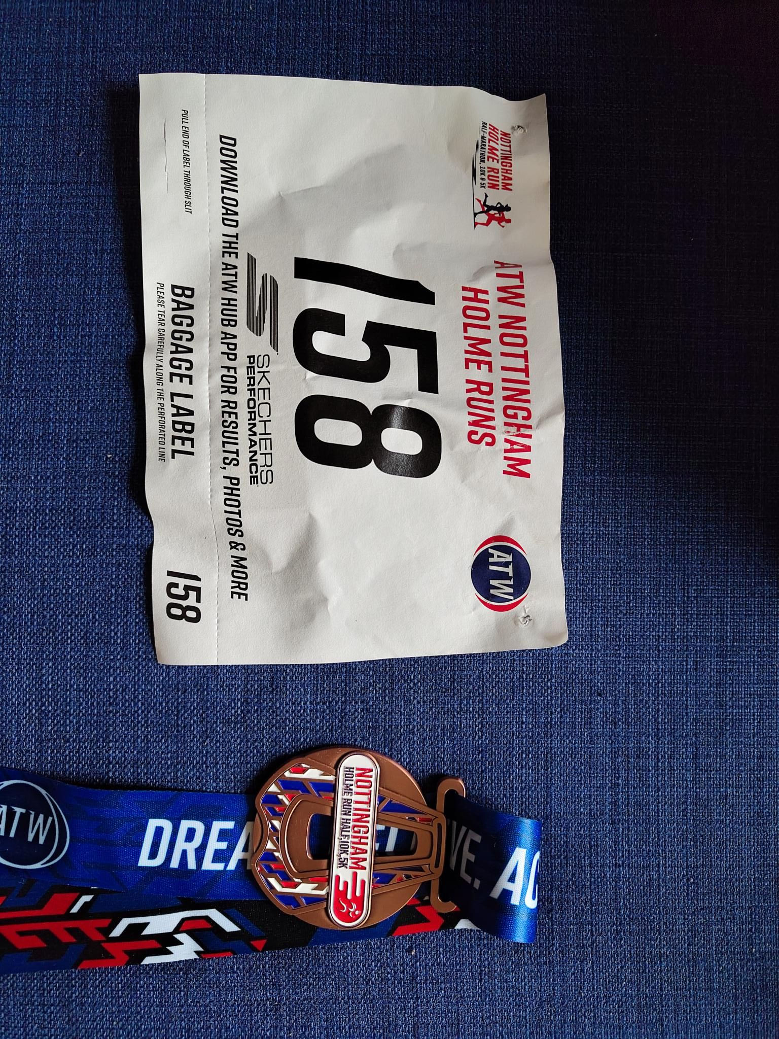 Bib and medal